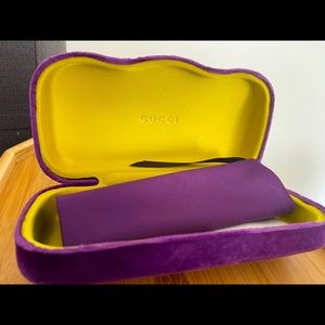 Gucci purple velvet glasses case w/bag and glasses wipe (all unused).